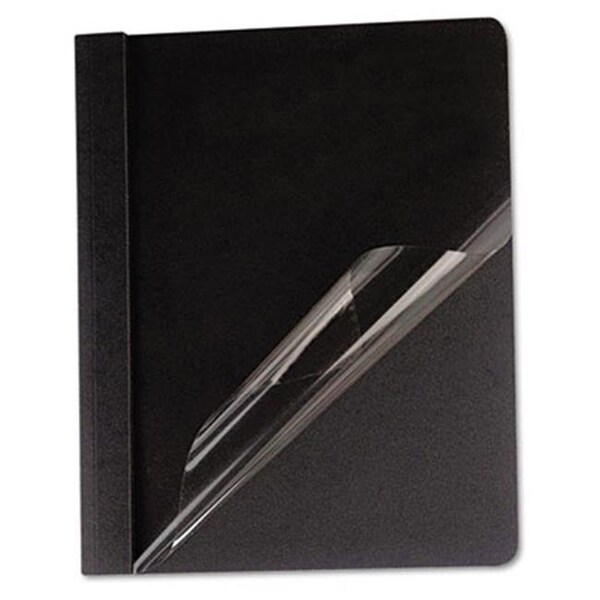 Coolcrafts Clear Front Report Cover Tang Fasteners Letter Size Black 25/Box CO885127 - main